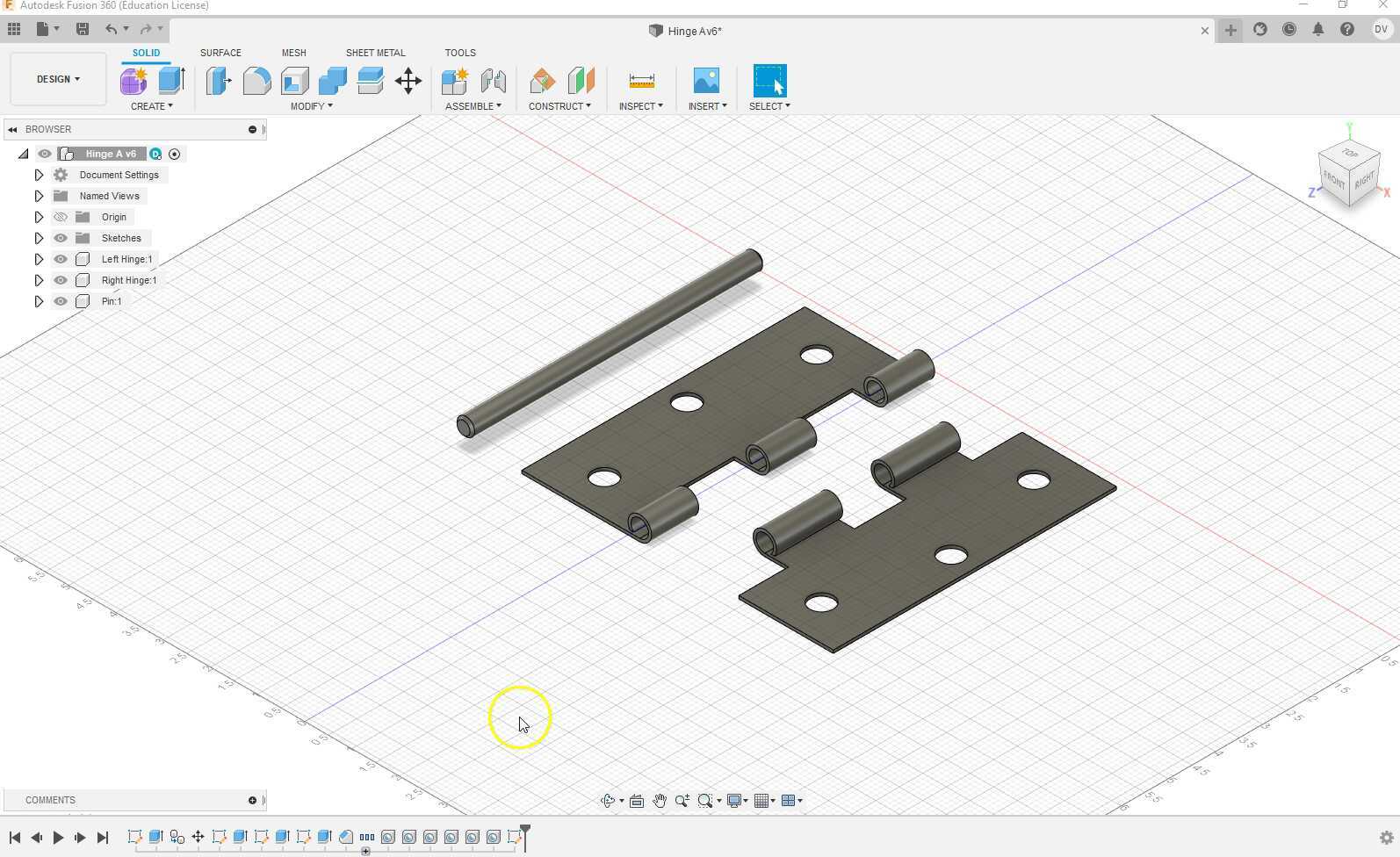 Fusion 360 Animaton Hinge Assembly