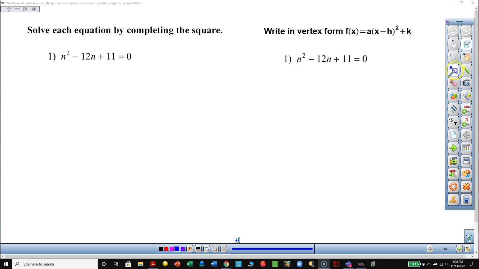 Completing the Square a = 1
