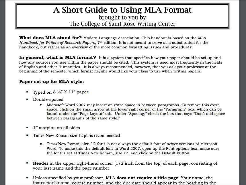 Introduction mla format