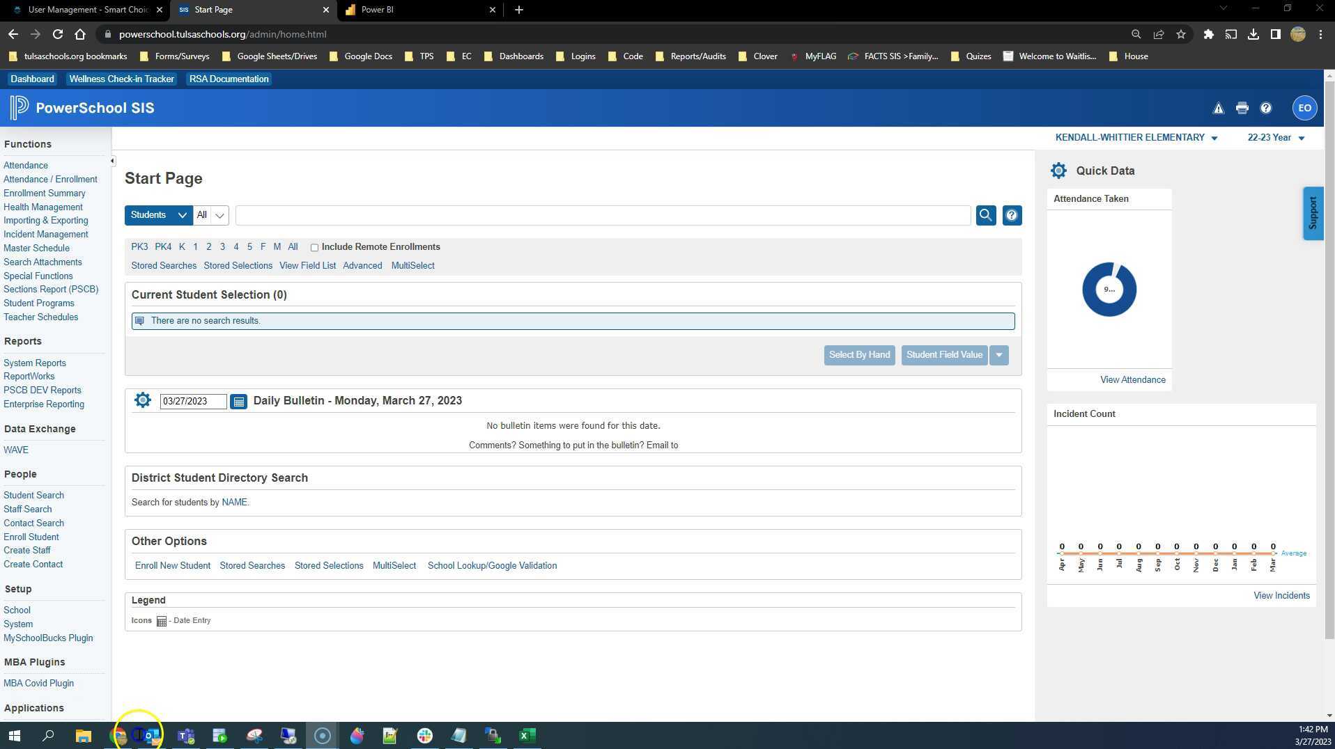 Pulling a Report 35th Graders STNs