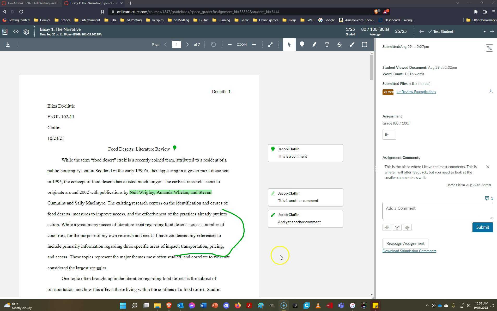 Canvas annotation system