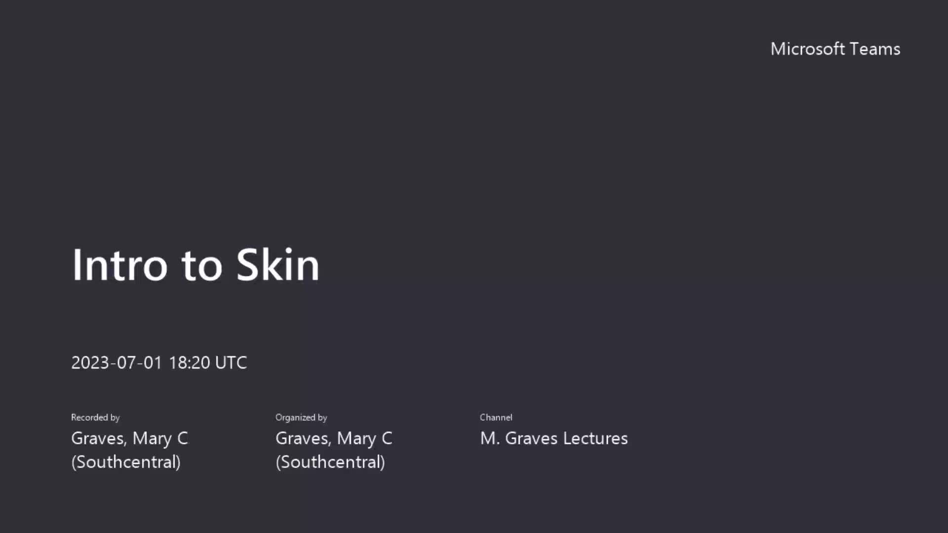 Intro to Skin, Skin Breakdown