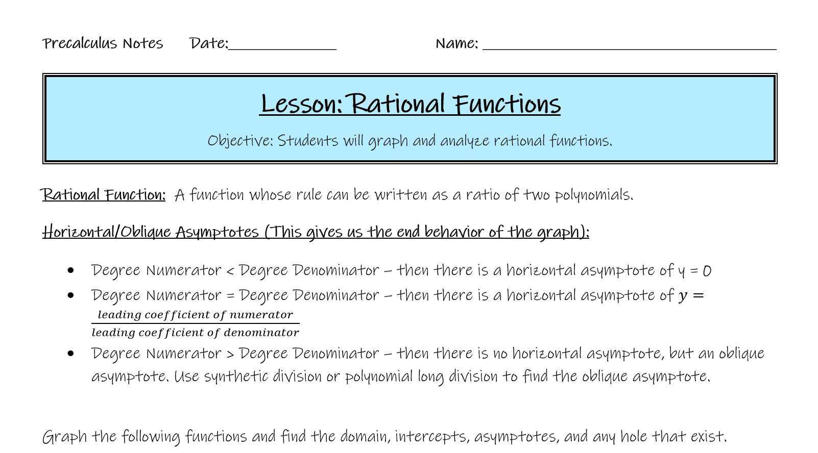 Rational Functions