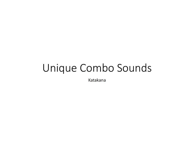 Unique Combo Sounds