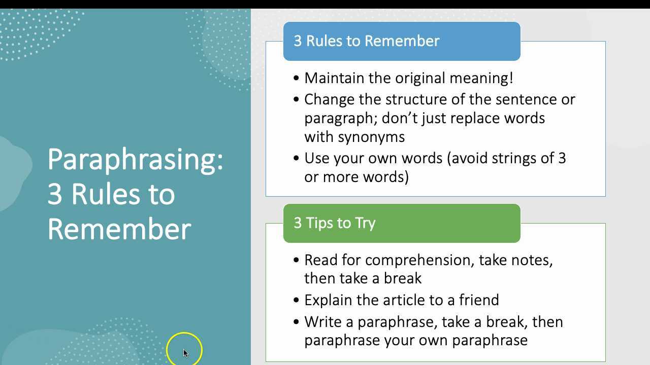 Paraphrasing