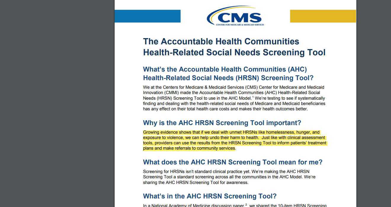 Review of Screening Tools for SDOH