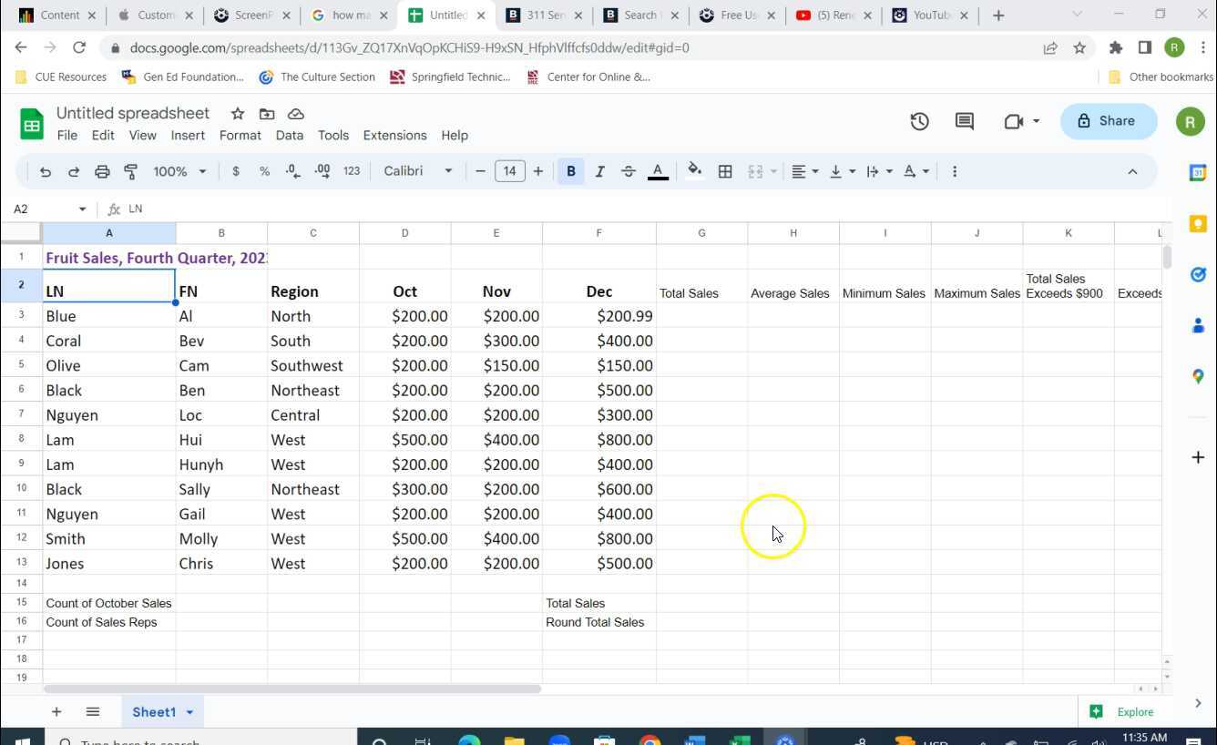 Complex Formulas with Google Sheets