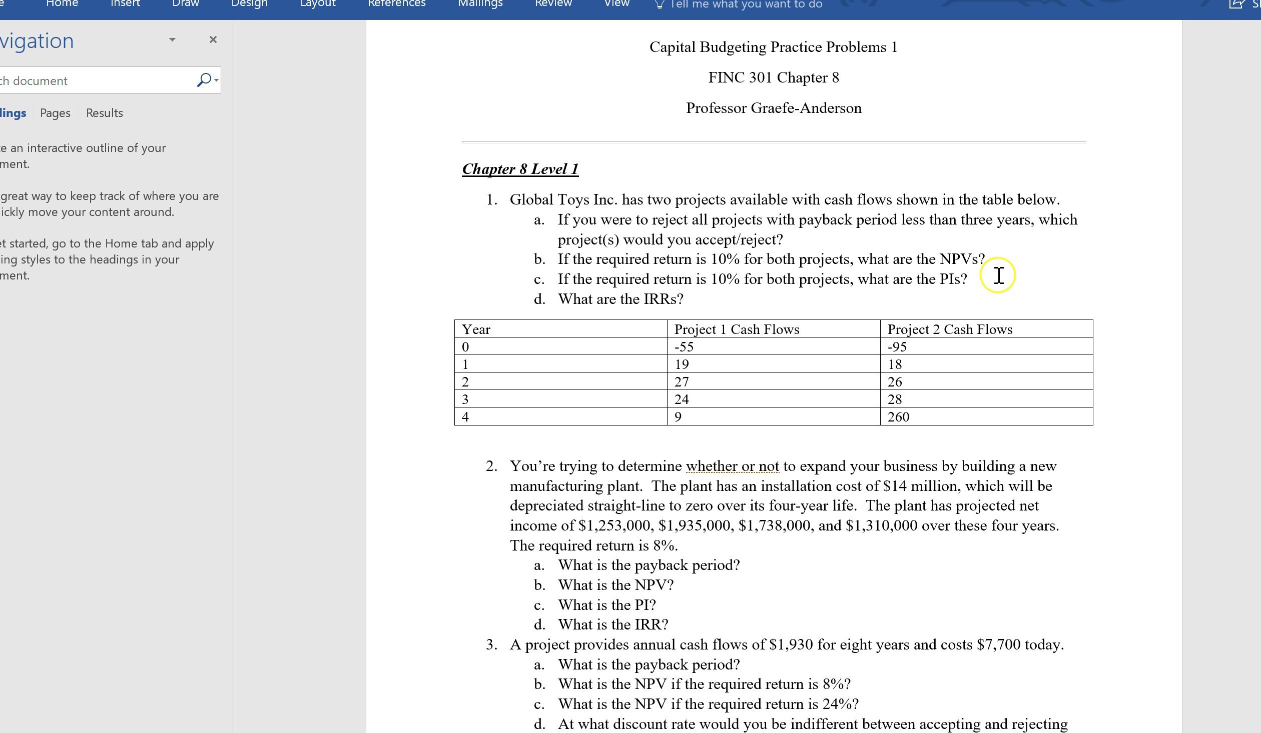 Chapter 8 Practice No Excel