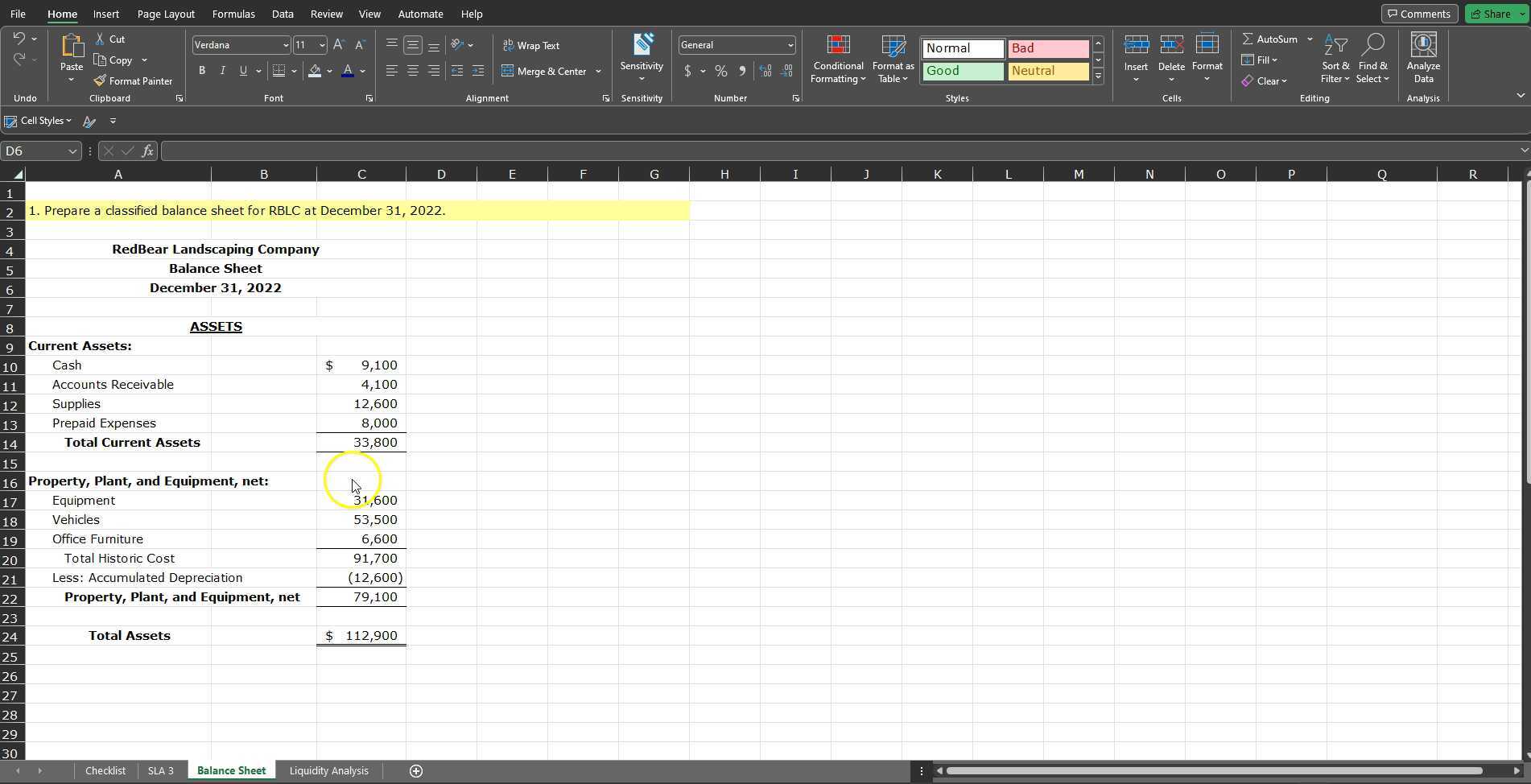 Sla 3 preparing a classified balance sheet liabilities and equity