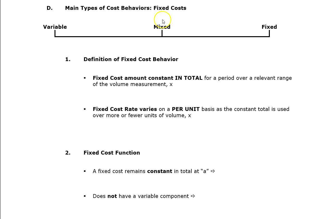 Fixed Costs