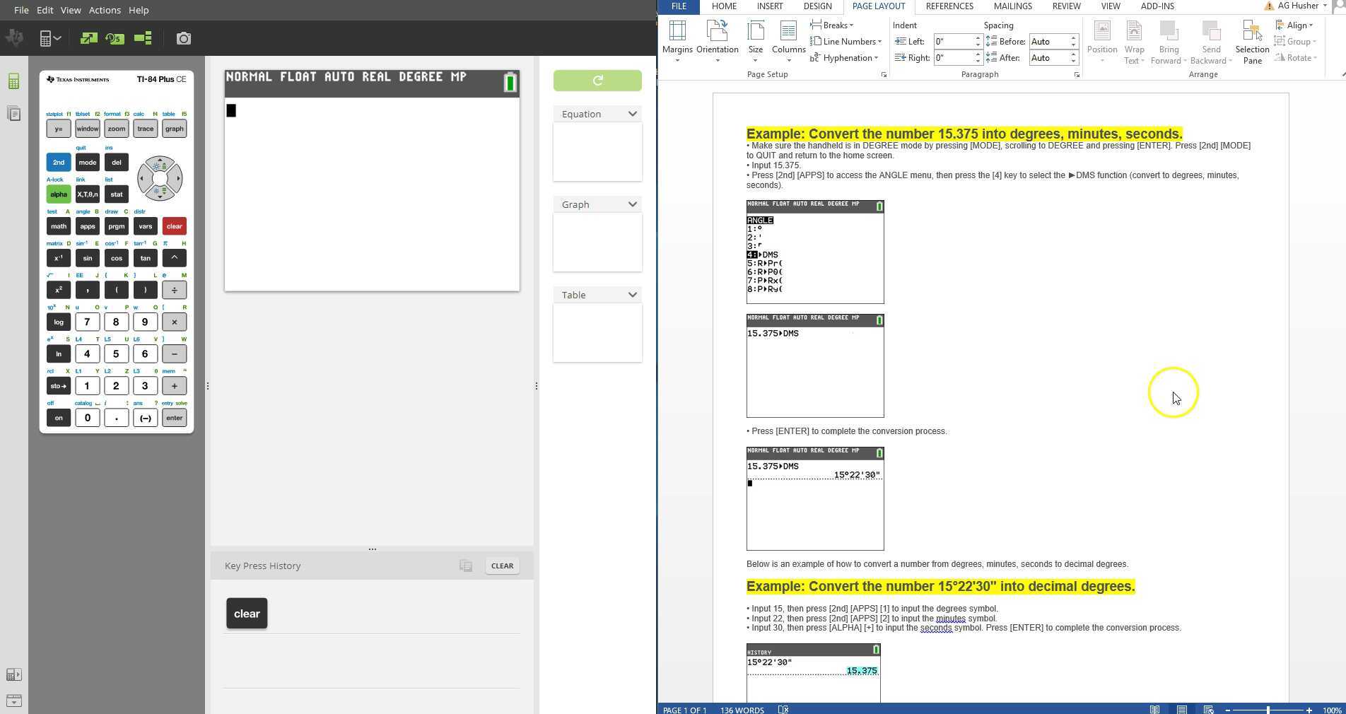 Trig dms conversions calculator