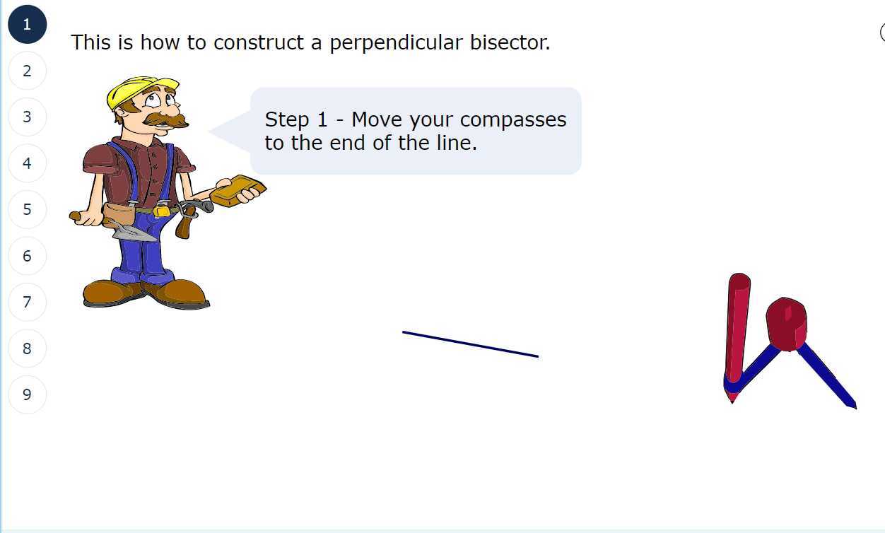 Constructing a perpendicular bisector
