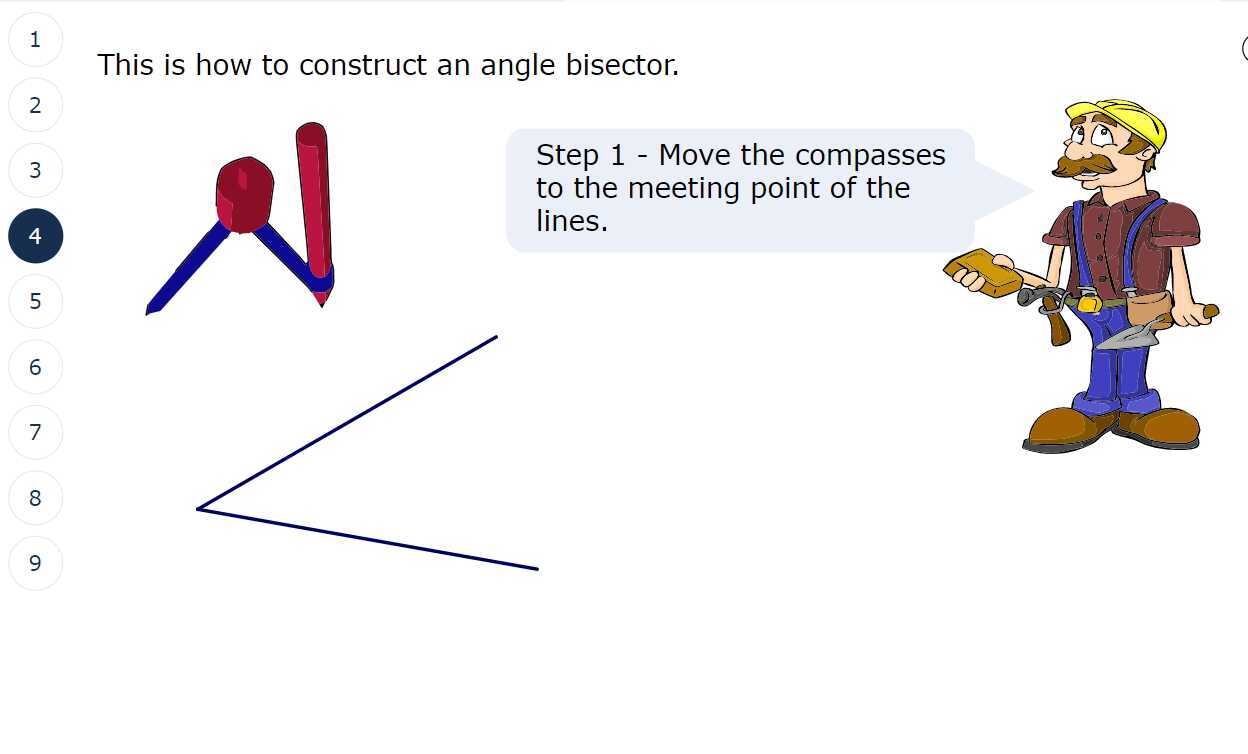 Constructing an angle bisector
