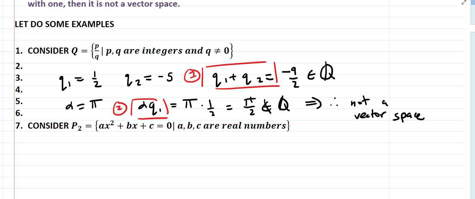 Section 9.6 Part 2 Vector Spaces