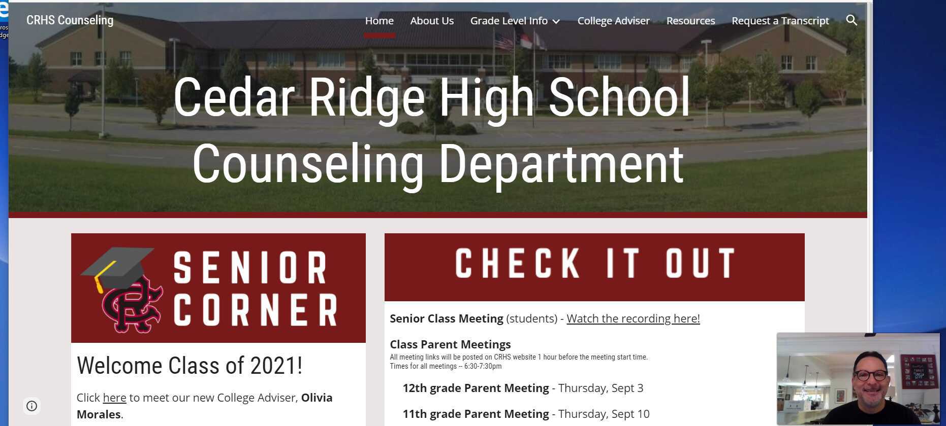 new counseling dept webpage