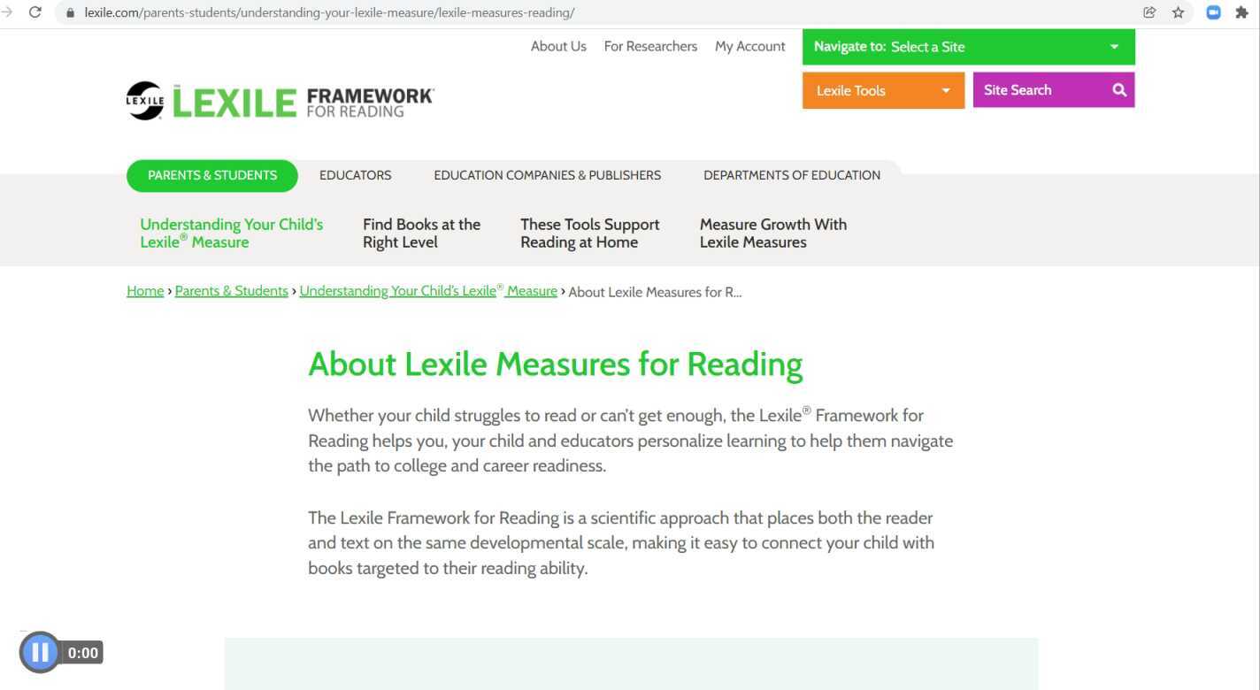 Lexile Level & Finding a Book