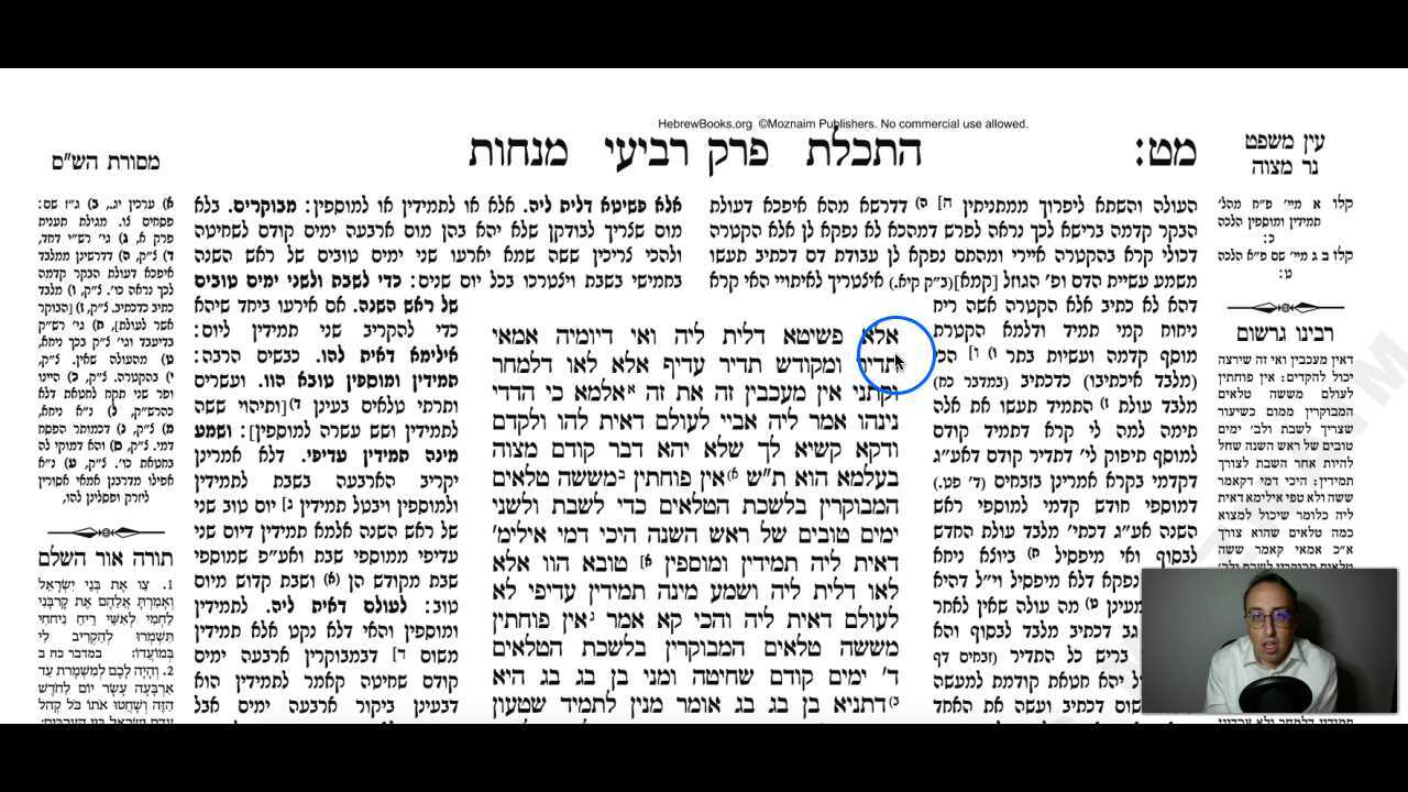 Menachos Daf 49b Daf Yomi Gemara (Talmud) Meseches Menachos Mesechet Menachot Masechet Menahot