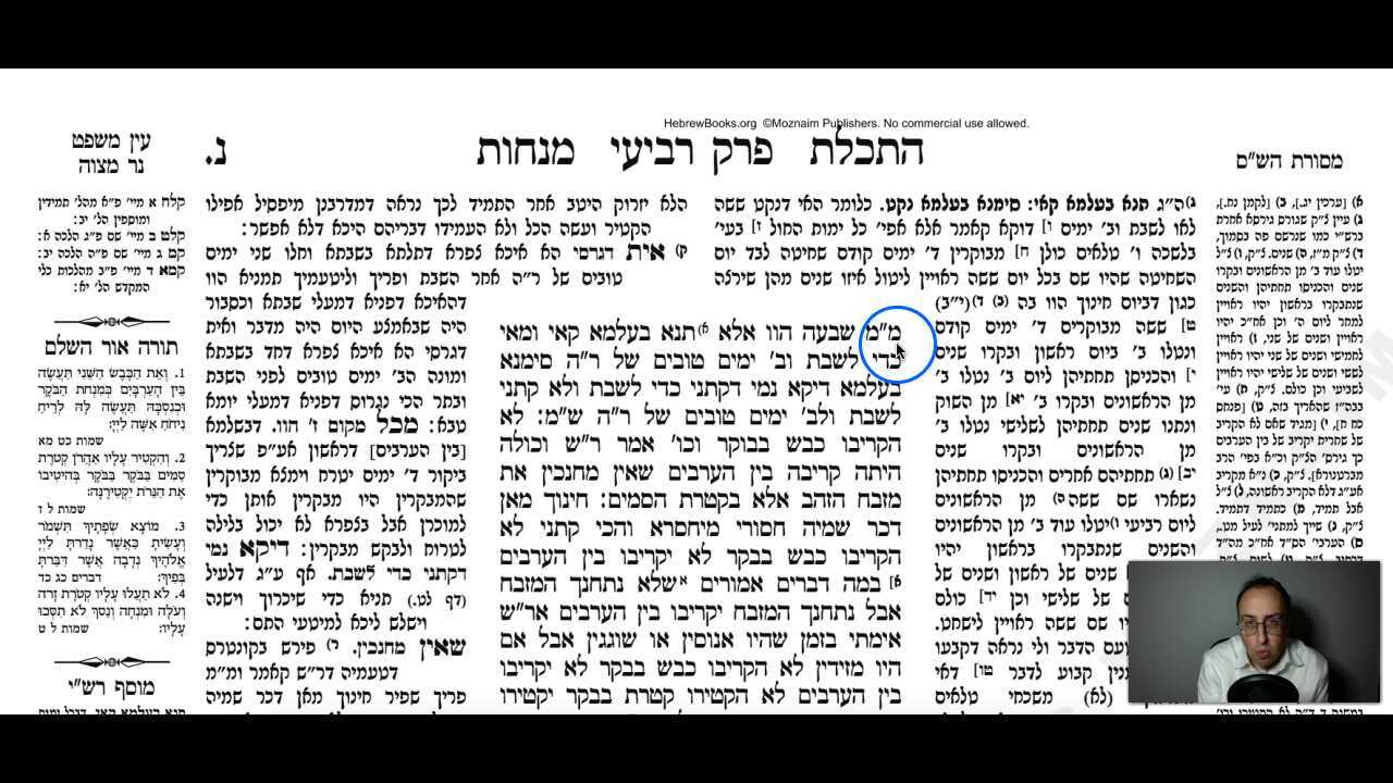 Menachos Daf 50a Daf Yomi Gemara (Talmud) Meseches Menachos Mesechet Menachot Masechet Menahot