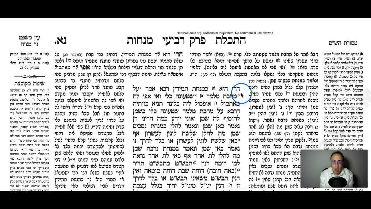 Menachos Daf 51a Daf Yomi Gemara (Talmud) Meseches Menachos Mesechet Menachot Masechet Menahot