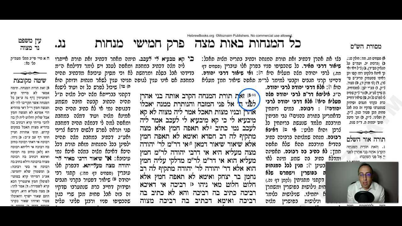 Menachos Daf 53a Daf Yomi Gemara (Talmud) Meseches Menachos Mesechet Menachot Masechet Menahot