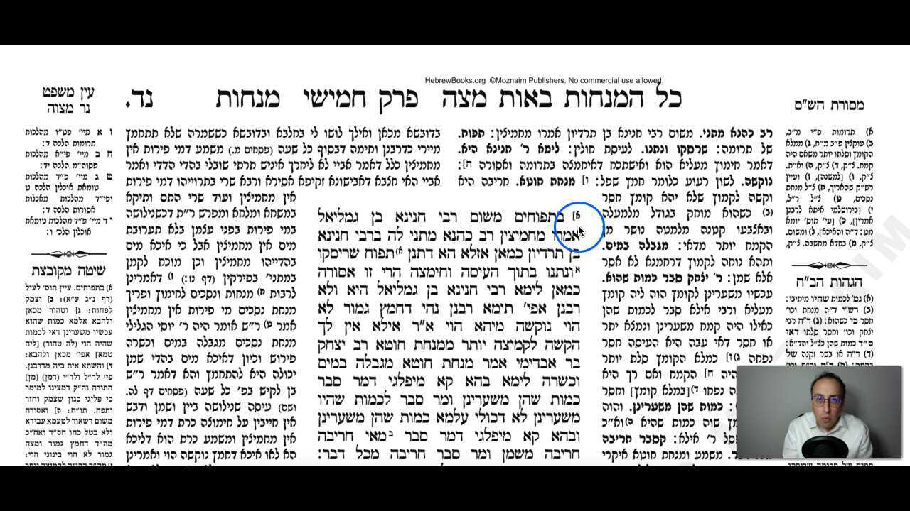 Menachos Daf 54a Daf Yomi Gemara (Talmud) Meseches Menachos Mesechet Menachot Masechet Menahot