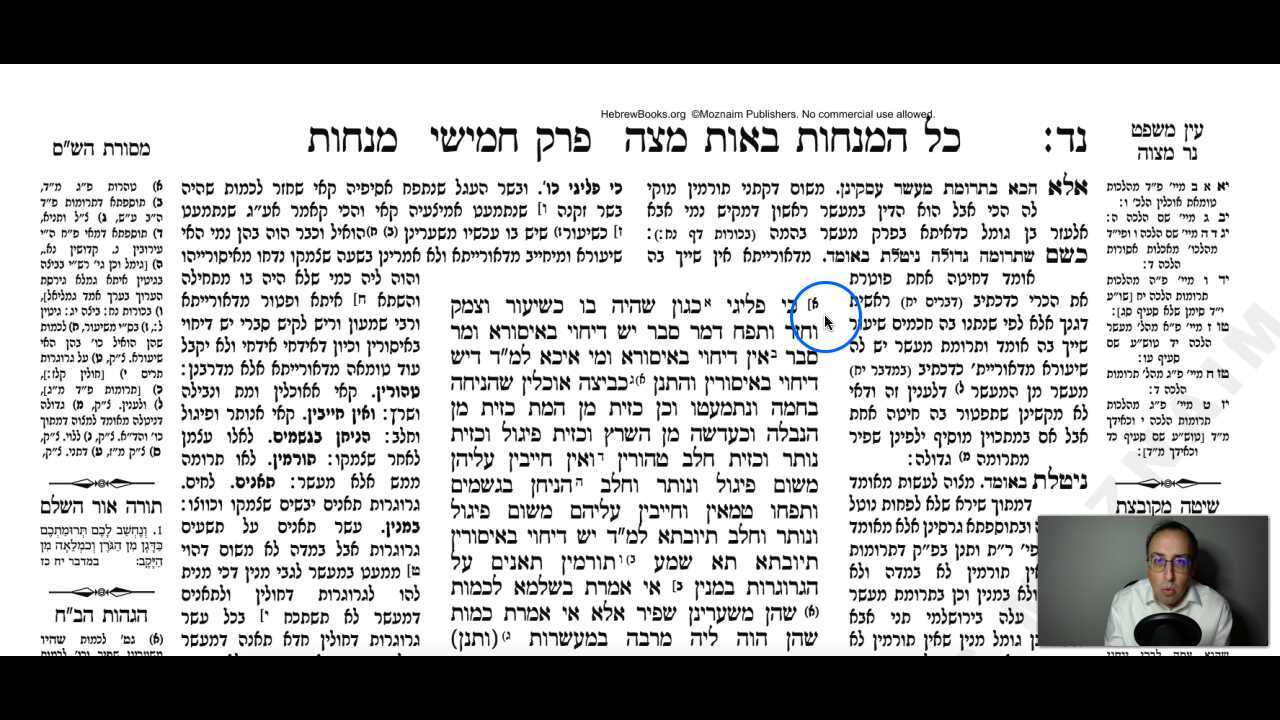 Menachos Daf 54b Daf Yomi Gemara (Talmud) Meseches Menachos