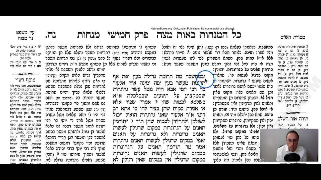 Menachos Daf 55a Daf Yomi Gemara (Talmud) Meseches Menachos Mesechet Menachot Masechet Menahot