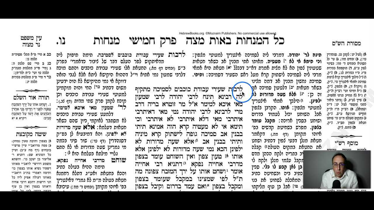 Menachos Daf 56a Daf Yomi Gemara (Talmud) Meseches Menachos Mesechet Menachot Masechet Menahot