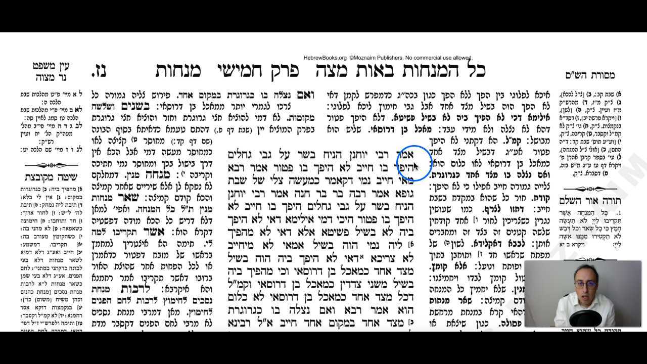 Menachos Daf 57a Daf Yomi Gemara (Talmud) Meseches Menachos Mesechet Menachot Masechet Menahot