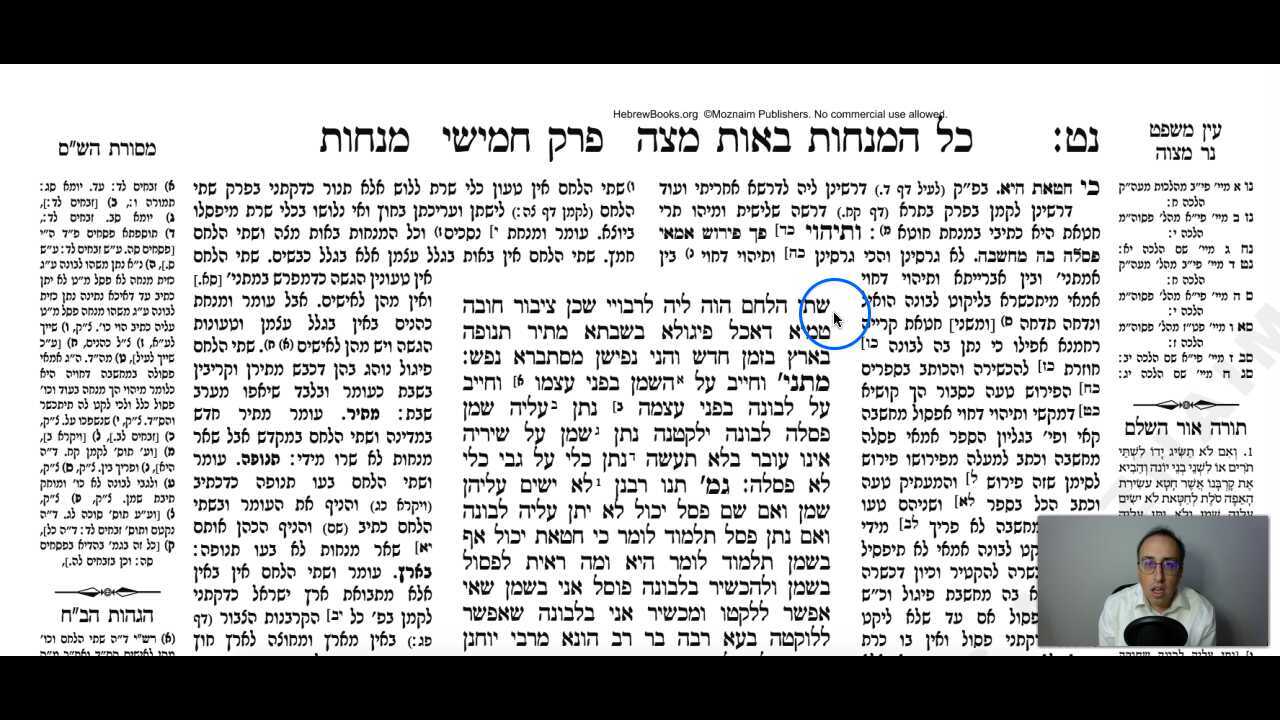 Menachos Daf 59b Daf Yomi Gemara (Talmud) Meseches Menachos Mesechet Menachot Masechet Menahot