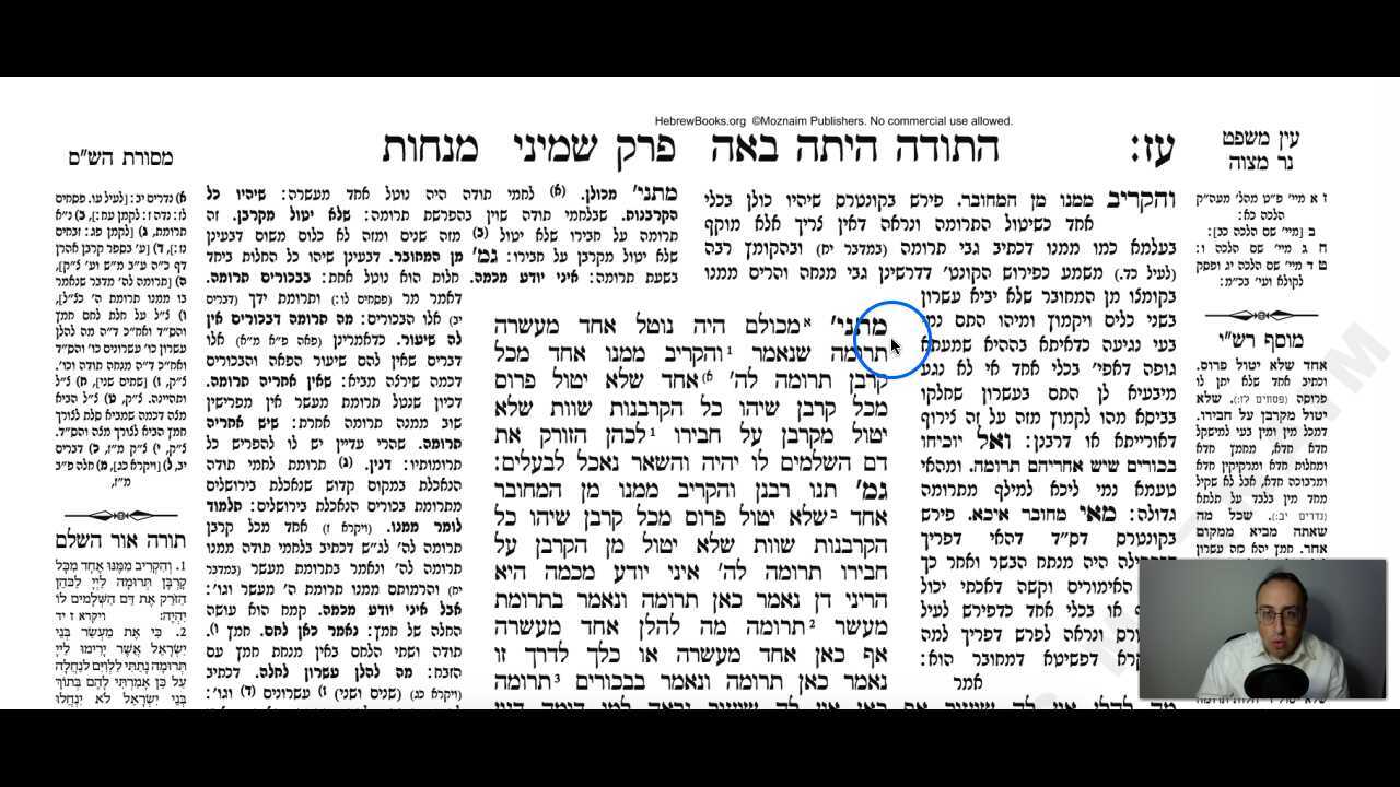 Menachos Daf 77b Daf Yomi Gemara (Talmud) Meseches Menachos Mesechet Menachot Masechet Menahot