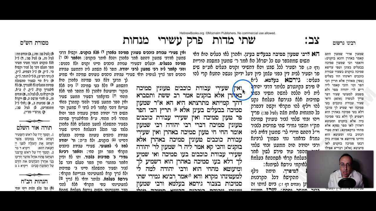 Menachos Daf 92b Daf Yomi Gemara (Talmud) Meseches Menachos Mesechet Menachot Masechet Menahot