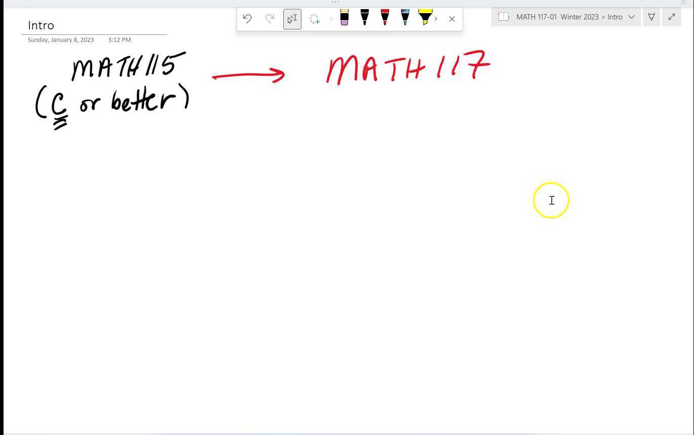 MATH 117 Intro to course Winter 2023