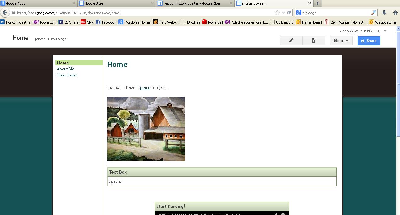 The More Menu In Google Sites