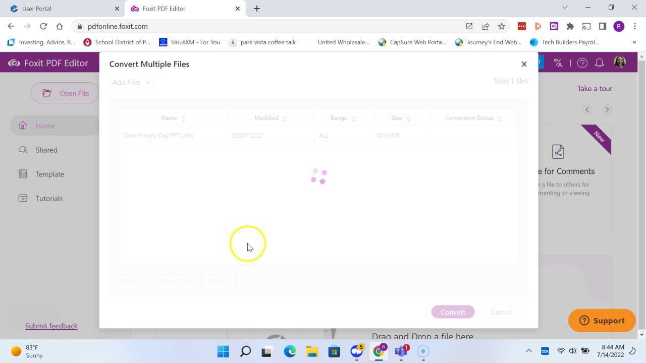 foxit cloud convert to PDF