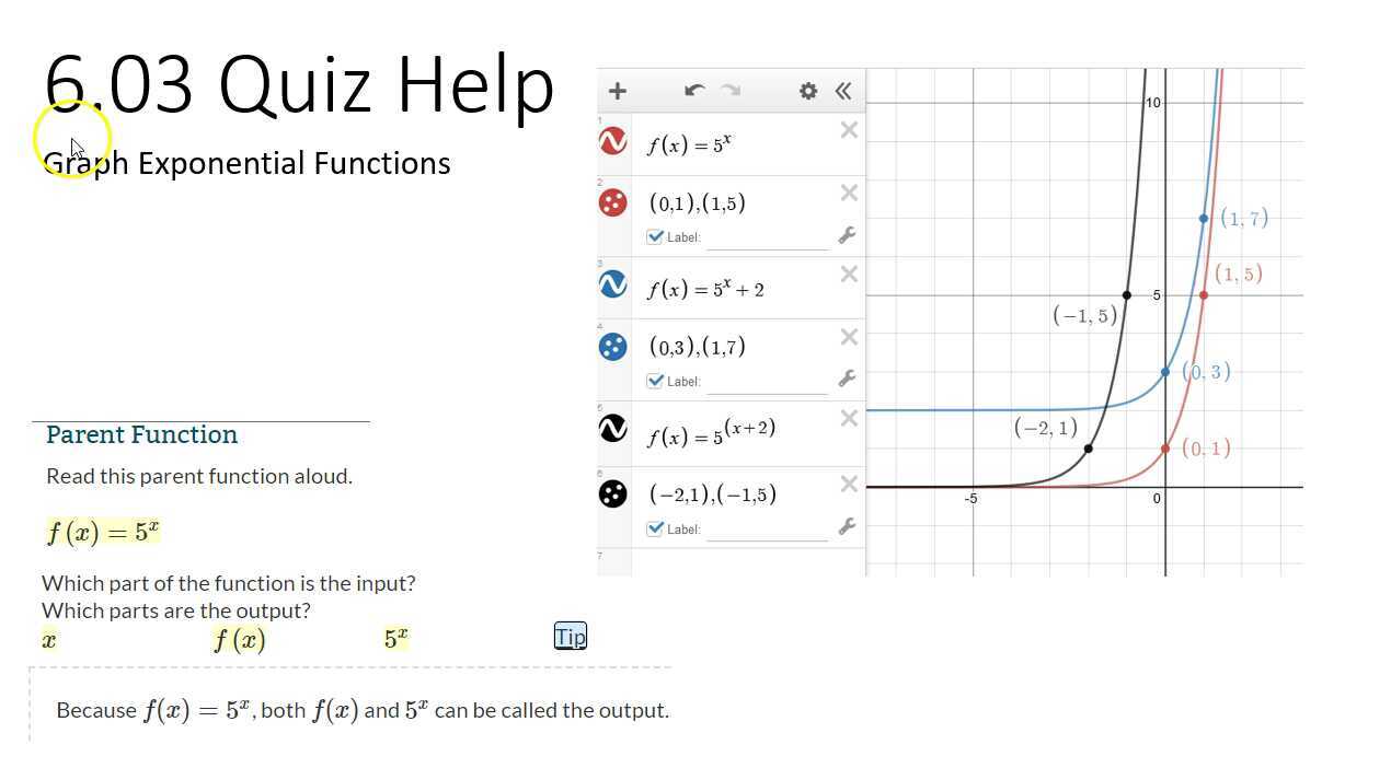 6.03 Quiz Help - Graph Exponential Functions