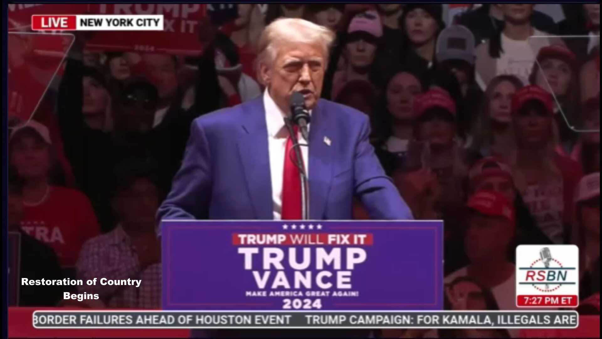 Trump Rally Msg Rem Beach Broadcast