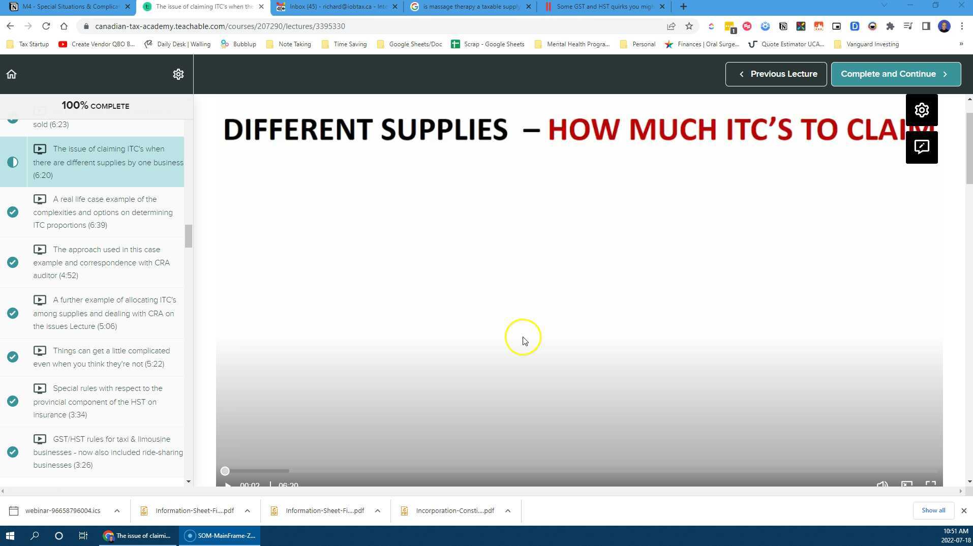 GST/HST Insurance, Mix use Exempt and Zero Rated how to proportion