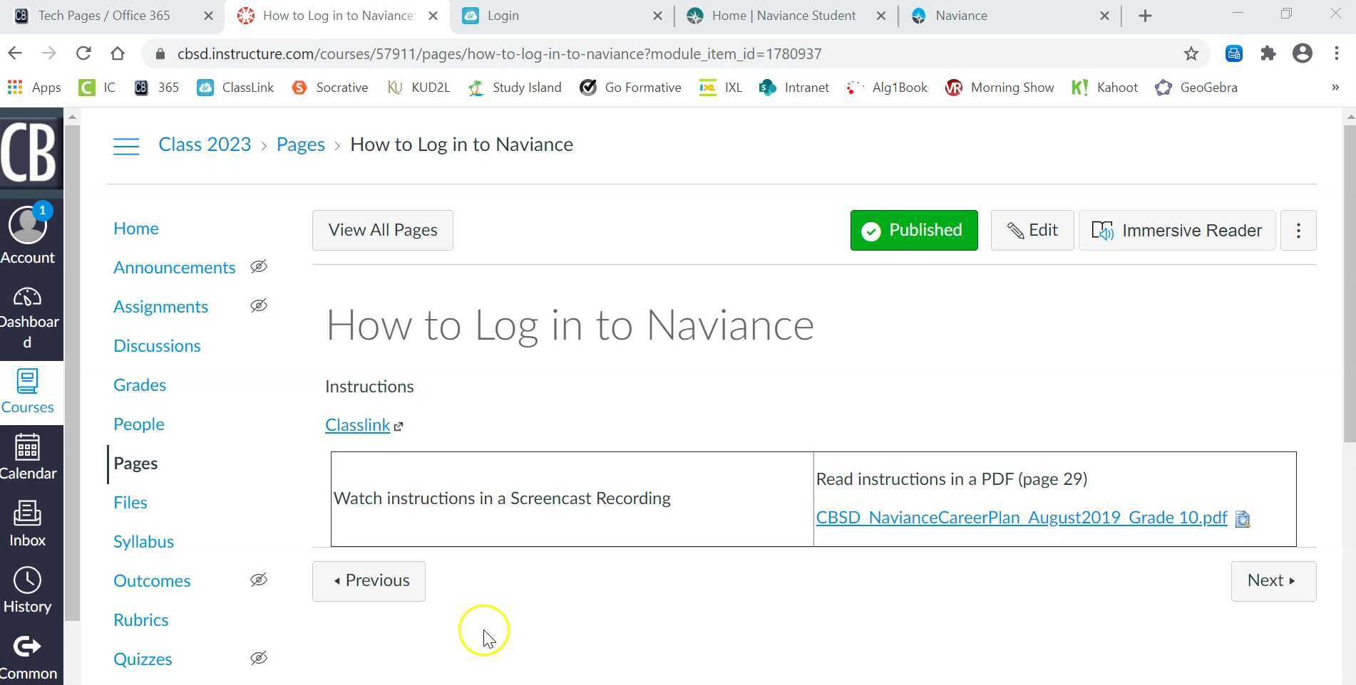 Naviance Login via ClassLink