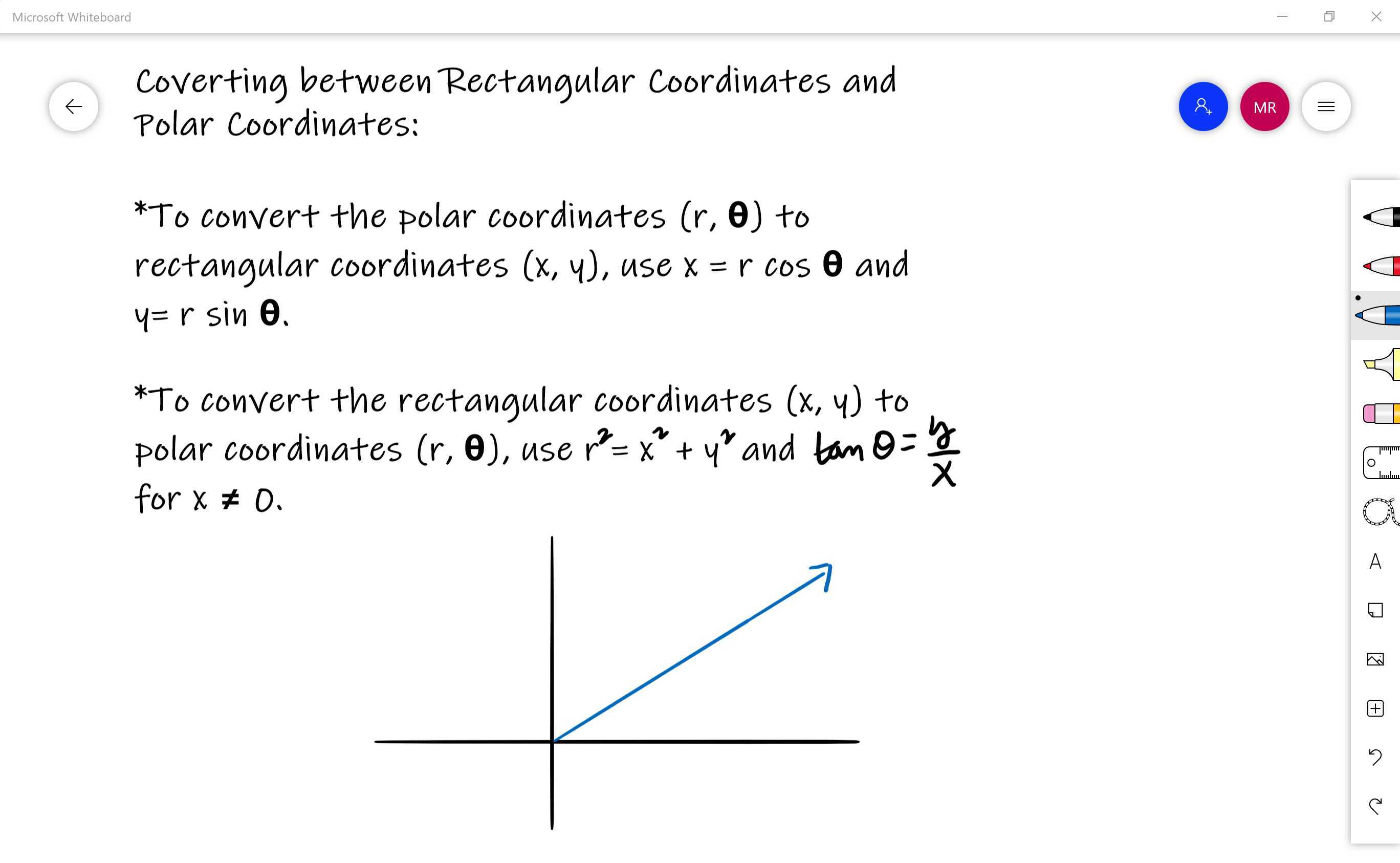 7.1 Converting rectangular coordinates to polar coordinates: Special ...