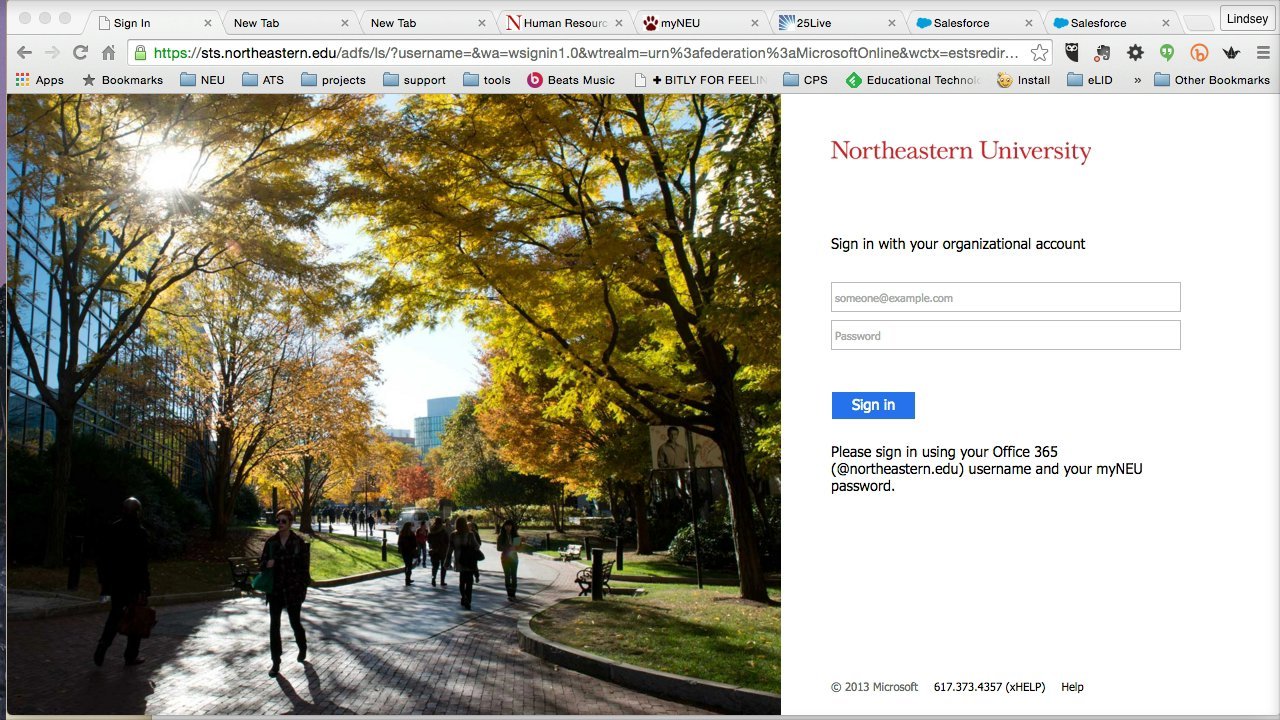 scheduling via Northeastern's outlook
