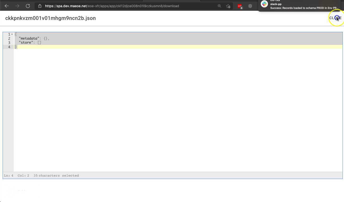 EOE Transfer SPA Viewer Close Issuer