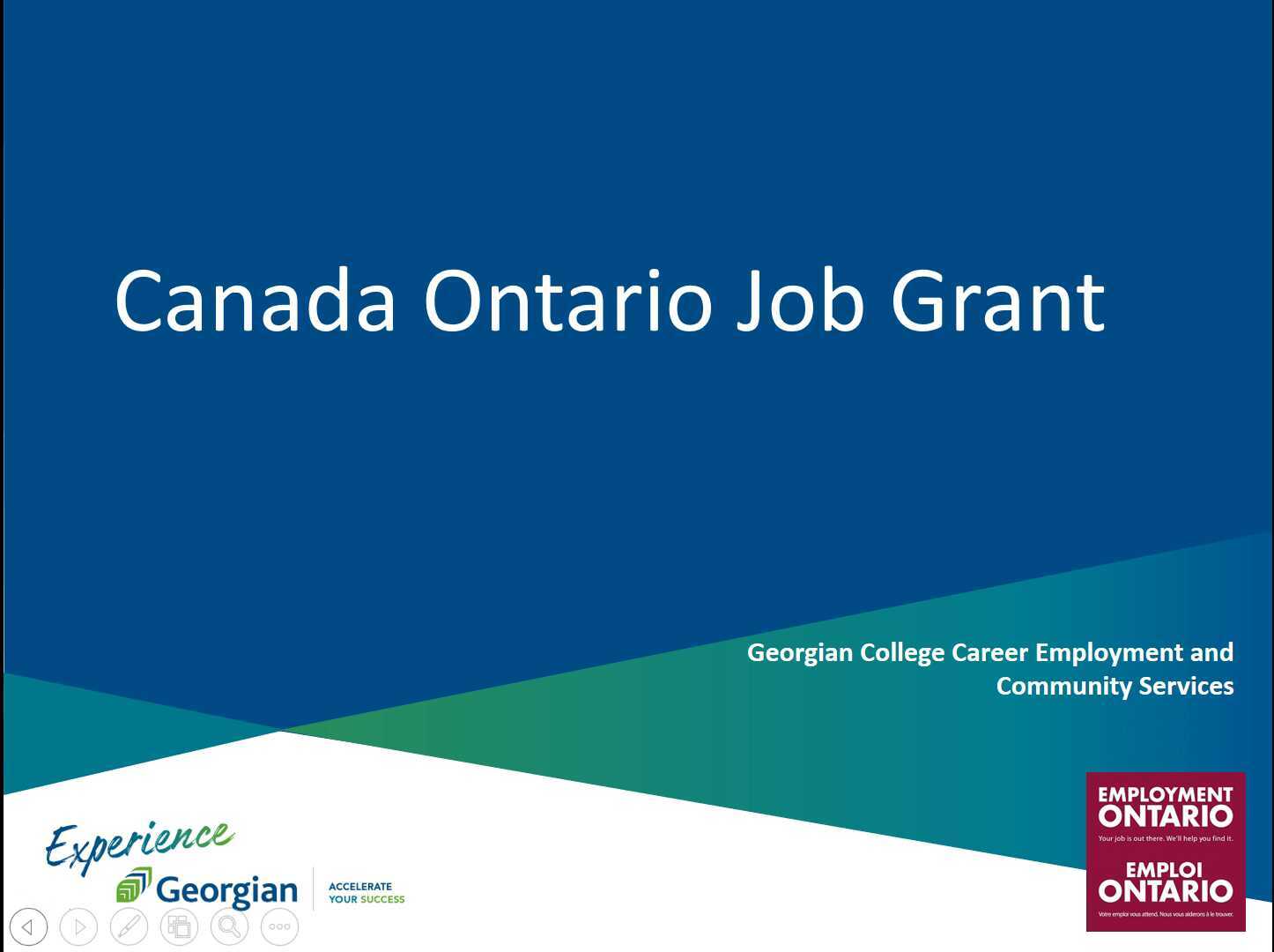 Canada Ontario Job Grant (COJG) Information session