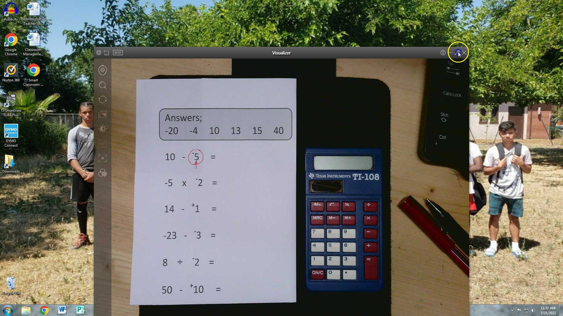 Math Negative Checker Mini Computer Lets Talk Math; Negative Numbers on a Calculator