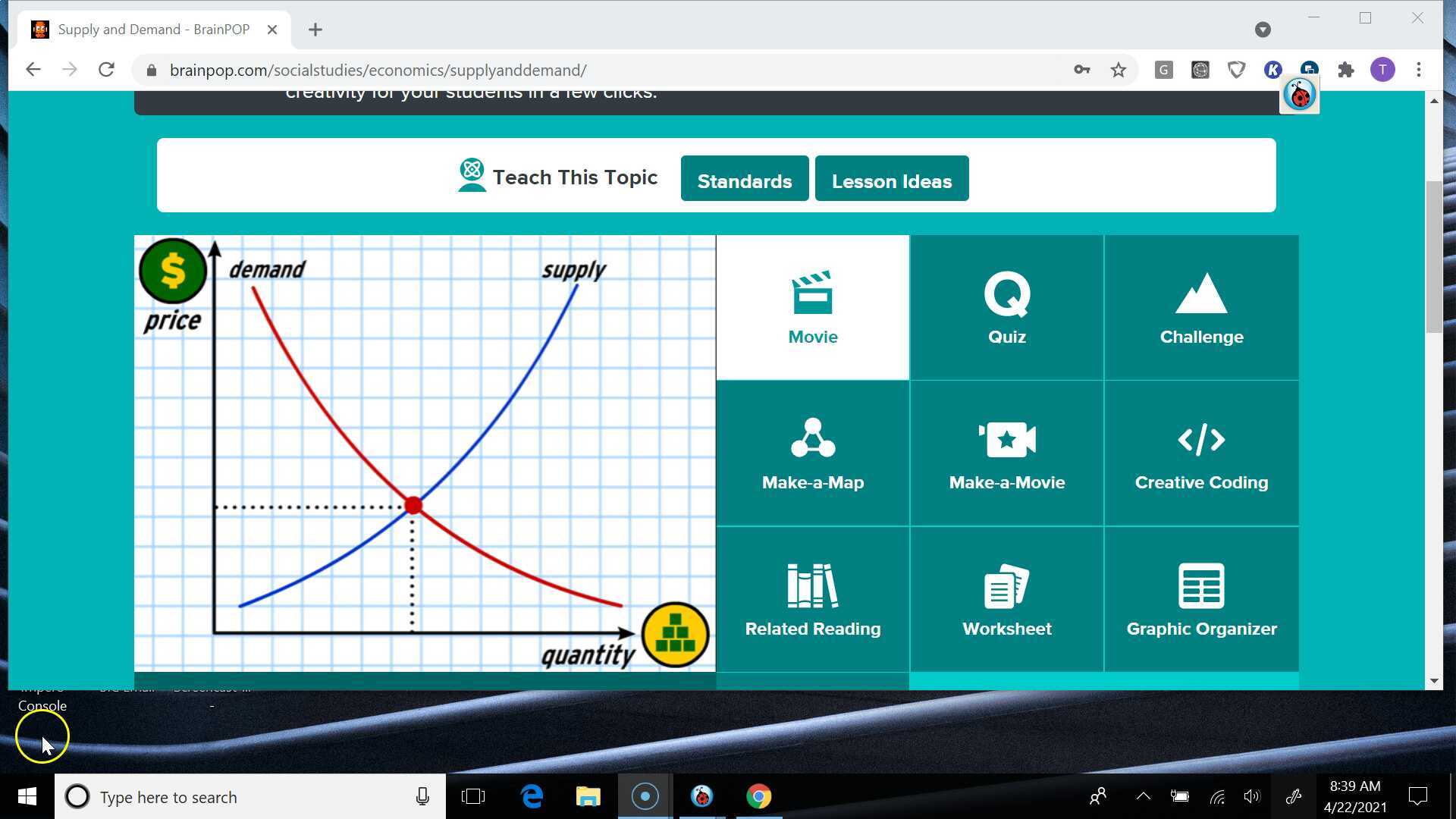 BrainPOP Video"Supply & Demand"