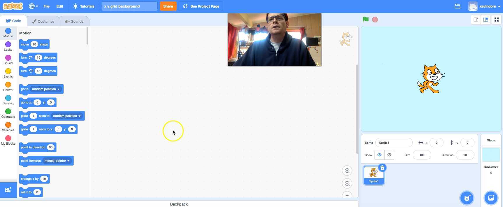 Scratch xy grid backdrop