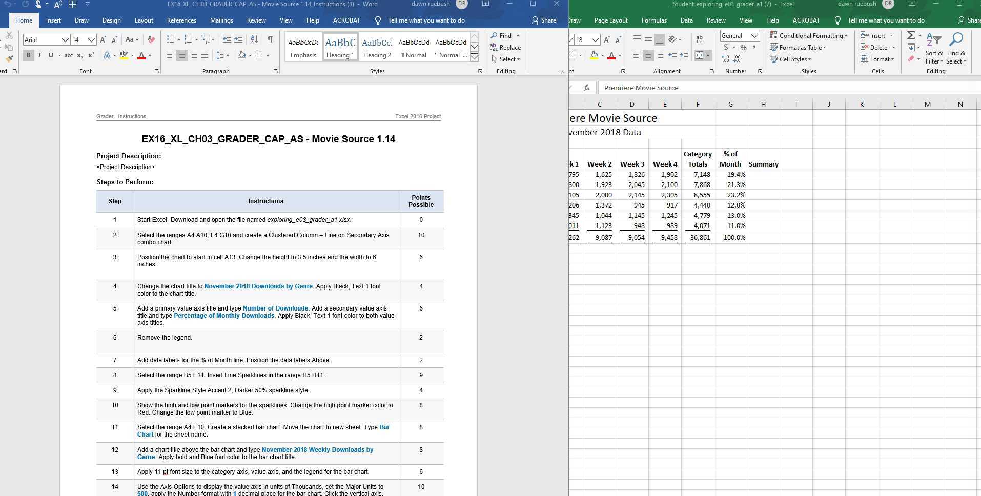 Excel Chapter 3 Grader Project