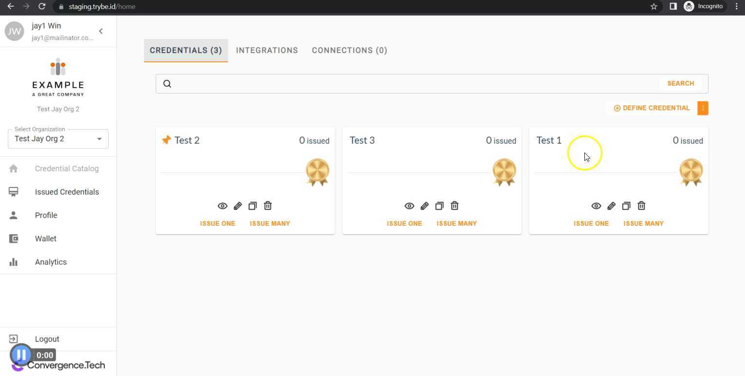 CTI Pdf Template and Email Template is auto select on Credential
