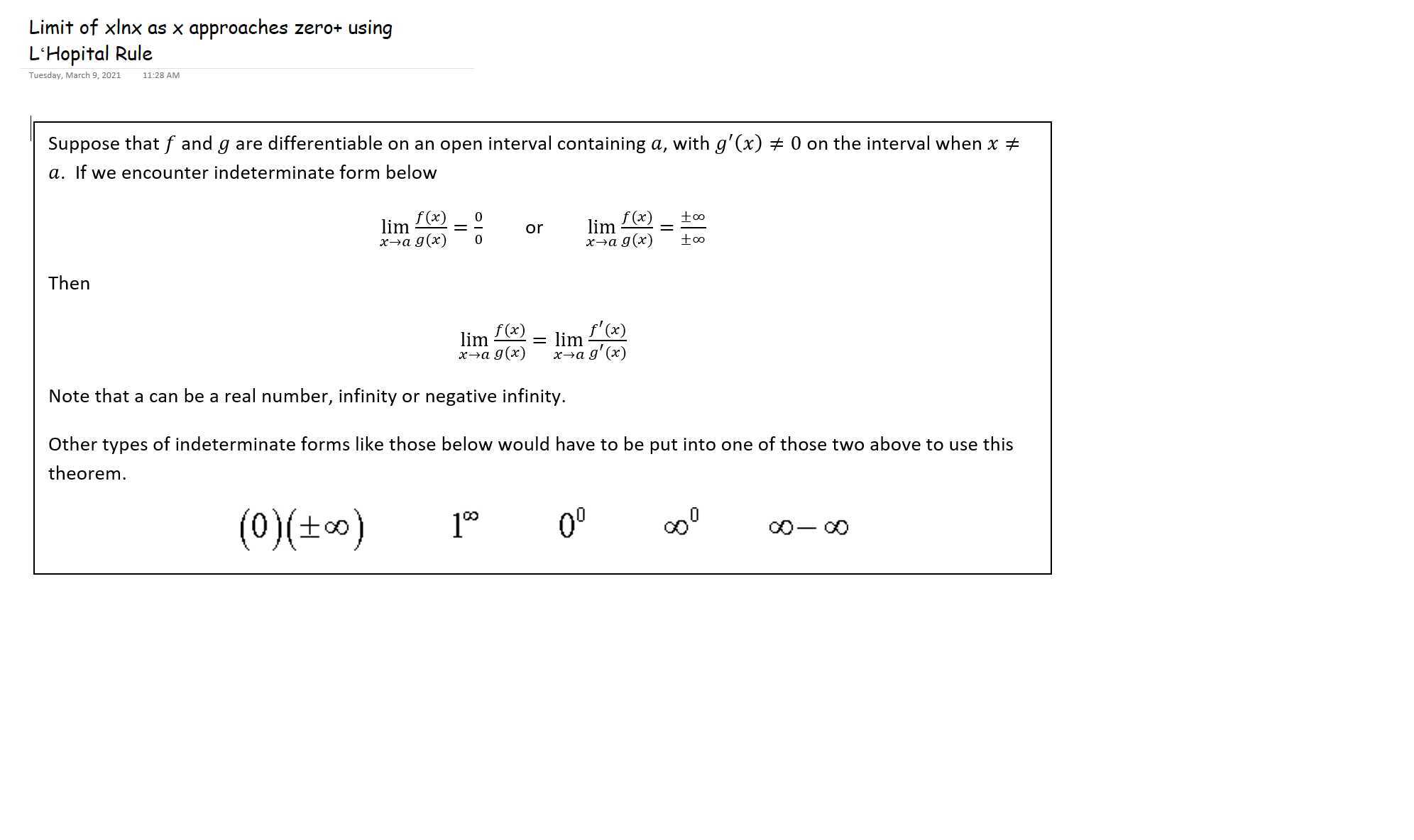 limit-of-xlnx-as-x-goes-to-zero