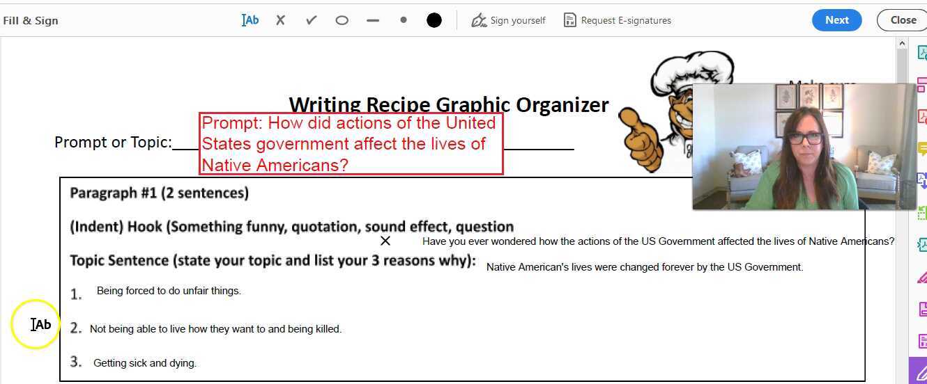 Recipe Graphic Organizer Day 2
